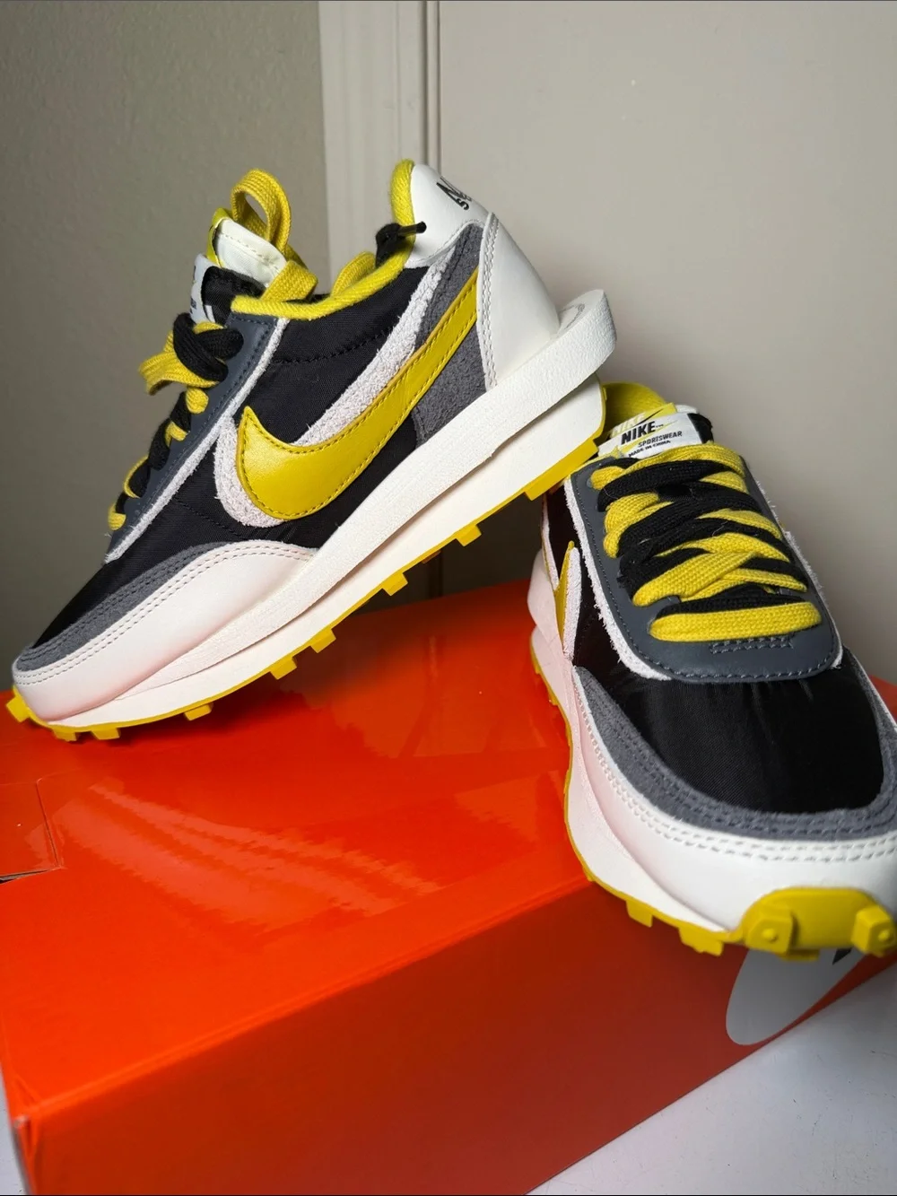 Nike Kids Black, Yellow & White Swoosh Trail Sneakers